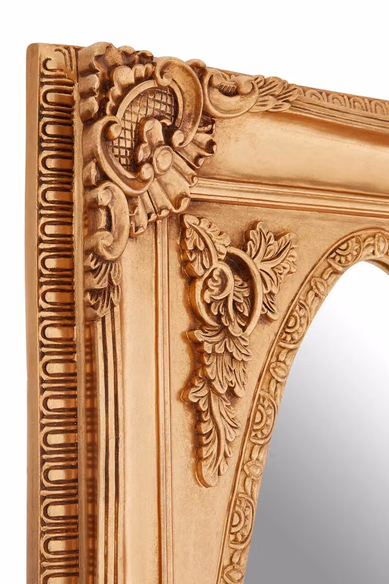 Orsina Oval Wall Mirror with Champagne Gold Finish, H 77 x W 77 x D 13 cm – 3