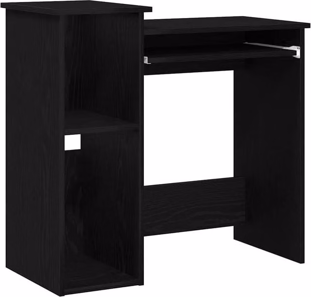 Berkfield Home Computer Desk with Shelves in Black, W/D/H: 84 x 40 x 78 cm – 1