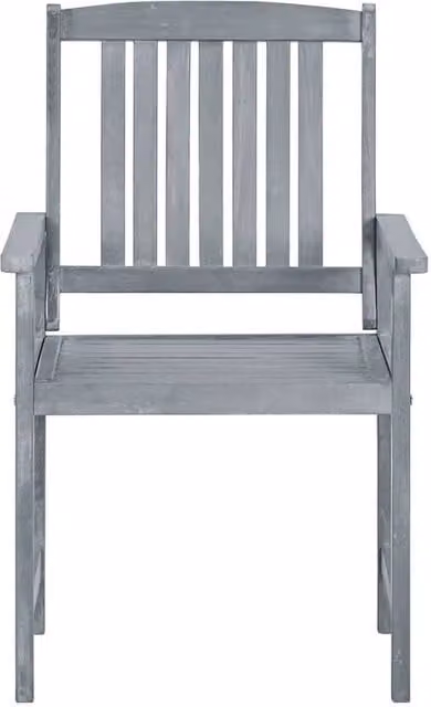 Berkfield Home Set of 8 Dense Garden Chairs in Grey Solid Acacia Wood