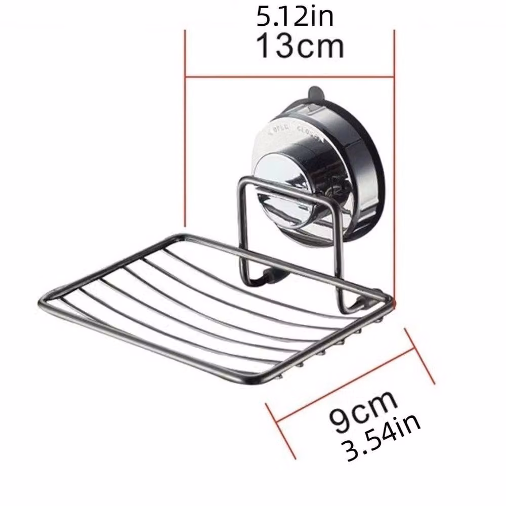 KORVIXA Silver Stainless Steel Bathroom Shower Soap Dish Holder Cup with Drainage and Suction – 2