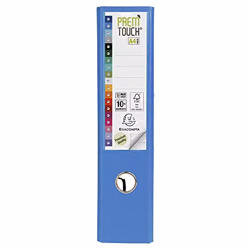 Exacompta Prem'Touch PP Blue Lever Arch File for A4+ Documents with 2 Rings and 80mm Spine – 2