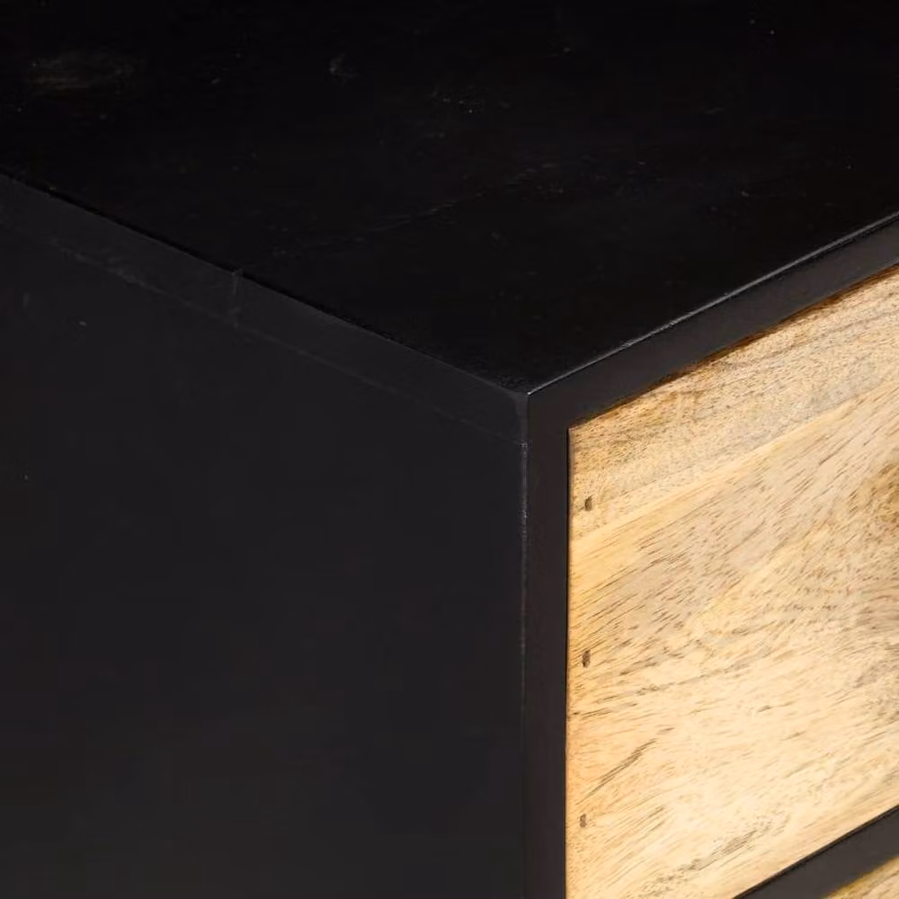 Berkfield Home Mid Century Solid Mango Wood Sideboard in Brown, W/D/H: 110 x 33 x 64 cm – 4