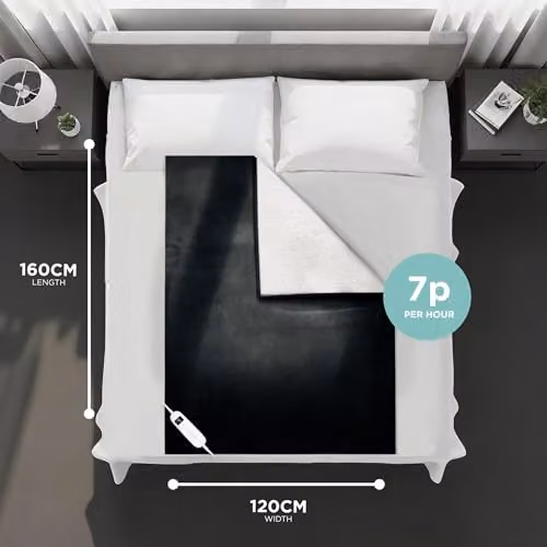 DMD Collective Black Fleece and Sherpa Electric Heated Blanket, W/D/H: 120 x 160 cm – 2