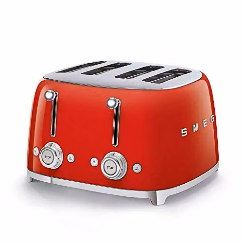 Smeg 50s Style Retro Breakfast Set in Red, including 1.7l Kettle and 4-Slice Toaster – 2