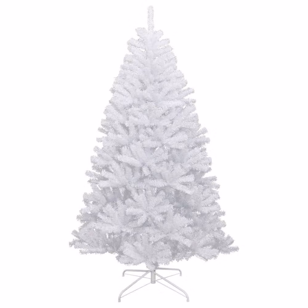 Berkfield Home Beautiful Artificial Hinged Christmas Tree with Flocked Snow, White, Height: 180 cm – 2