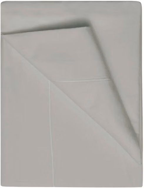 Belledorm 400 Thread Count Egyptian Cotton Flat Sheet, Silver Grey, 200 x 200 cm
