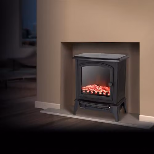 Warmlite Mable Compact Stove Fire, 2000W, Black, W/D/H: 40.0 x 36.6 x 23.5 cm – 3
