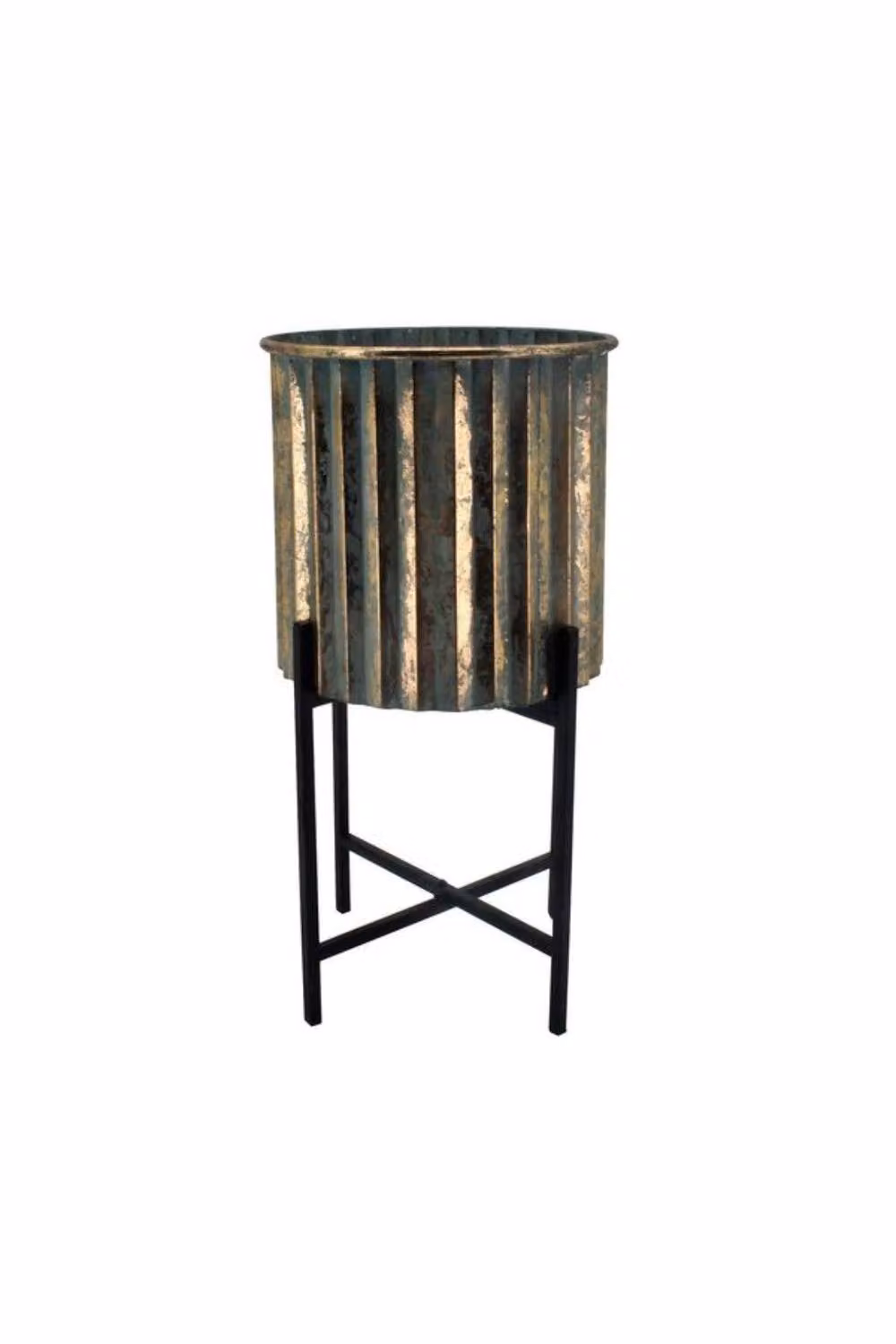 KDMD Linea Gold Metal Plant Stand with Round Tabletop – 2