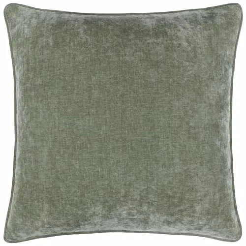 Riva Home Green Chenille and Velvet Square Cushion, W/D/H: 50 x 50 x 50 cm – 1