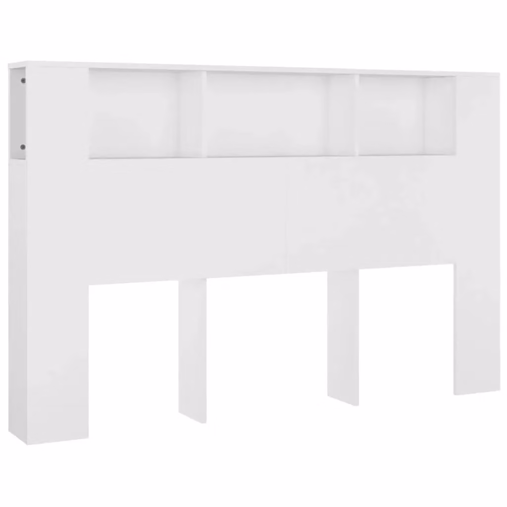 Berkfield Home Modern Headboard Cabinet in White, W/D/H: 160 x 18.5 x 104.5 cm – 2