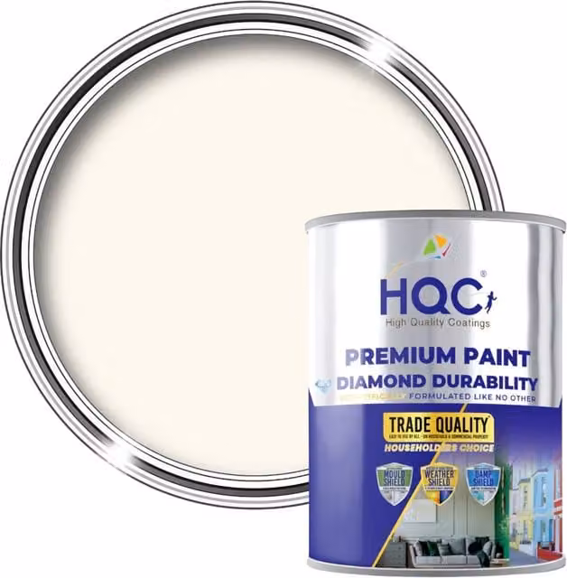 HQC PAINTS Self-Priming Anti Damp Interior Wall and Ceiling Paint, Beige, 2.5 l – 1
