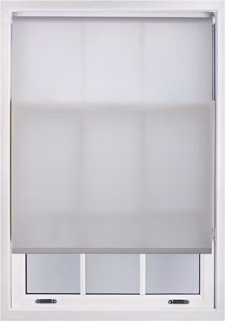 Furnished Grey Semi-Transparent Polyester Roller Blinds, W: 220 cm, H: 165 cm