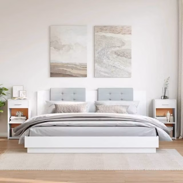 Berkfield Home Elegant Bedside Cabinets, 2 Piece Set, White, W/D/H: 35 x 34 x 65 cm – 1