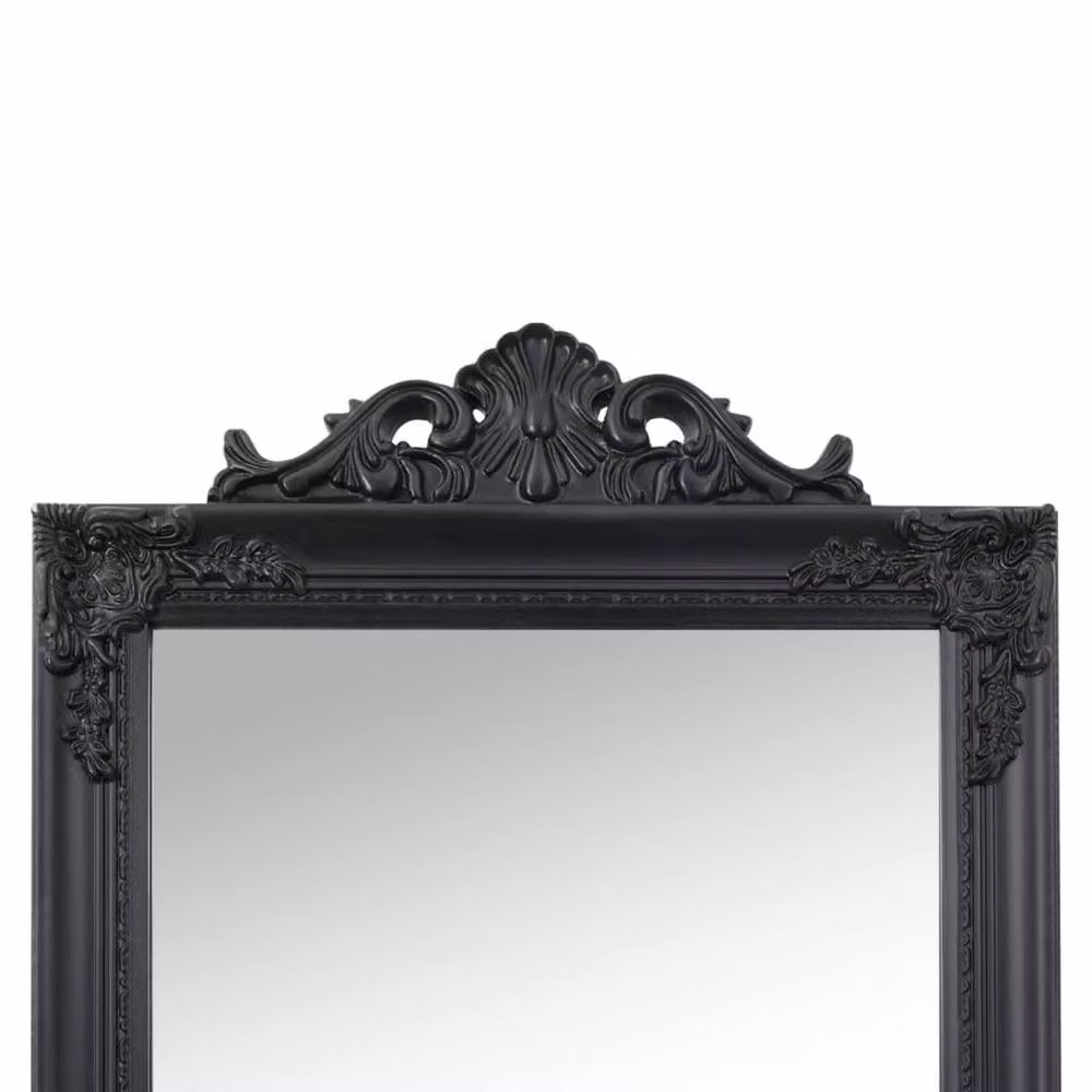 Berkfield Home Black Rectangular Free-Standing Mirror W: 45 cm, H: 180 cm – 3
