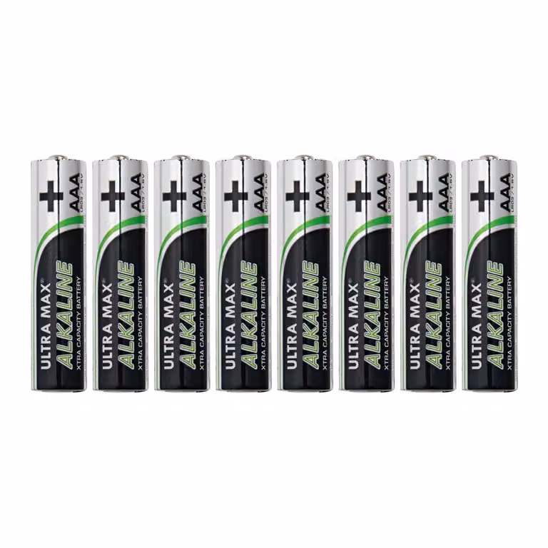 Lights4fun Multicolour 1.5v AAA Ultra Alkaline Batteries, Pack of 8