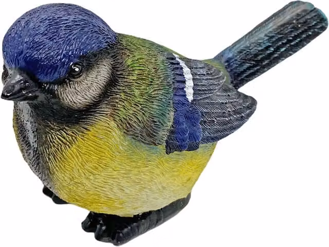Farmwood Blue Tit Garden Bird Ornament in Blue and Multicolour