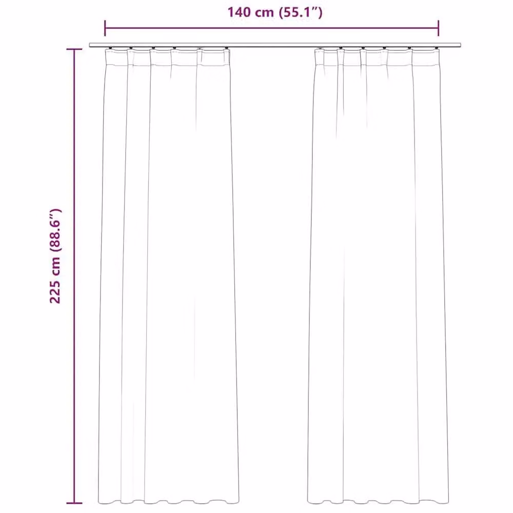 Berkfield Home Blackout Velvet Curtains with Hooks, Black, 2 Pack, W: 140 cm, H: 225 cm – 4