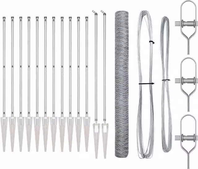 Berkfield Home Galvanised Steel Fencing Set of 2, Silver – 1