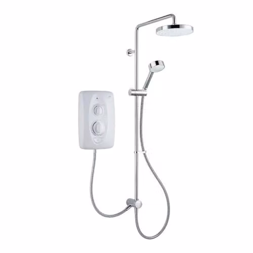 Mira Showers Jump Dual 9.5kW Electronic Mains Electric Shower in White – 1
