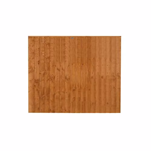 Forest Garden Impregnated Square Vertical Board Fence Panel, Brown, Pack of 5