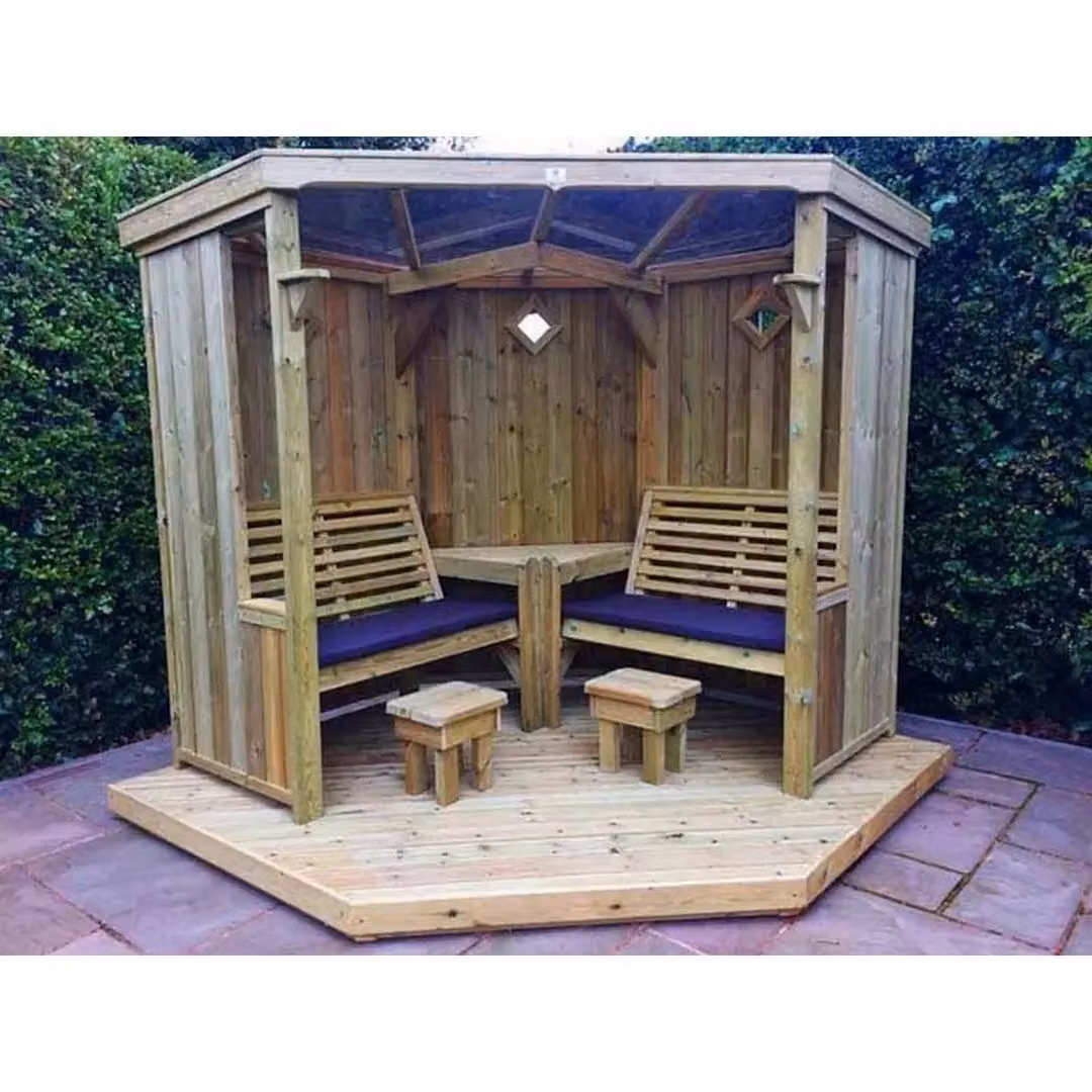 Churnet Valley Garden Furniture Ltd Four Seasons Dining Shelter in Brown – 3
