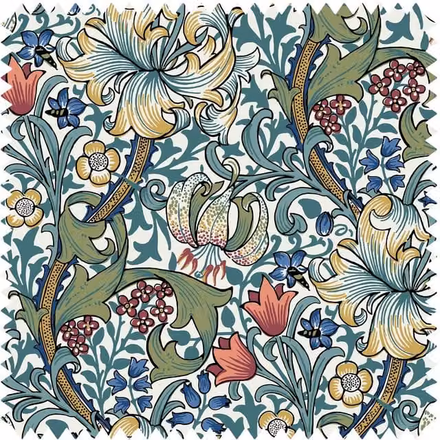 House of Hackney Golden Lily Jacquard in Parchment and Multicolour Green