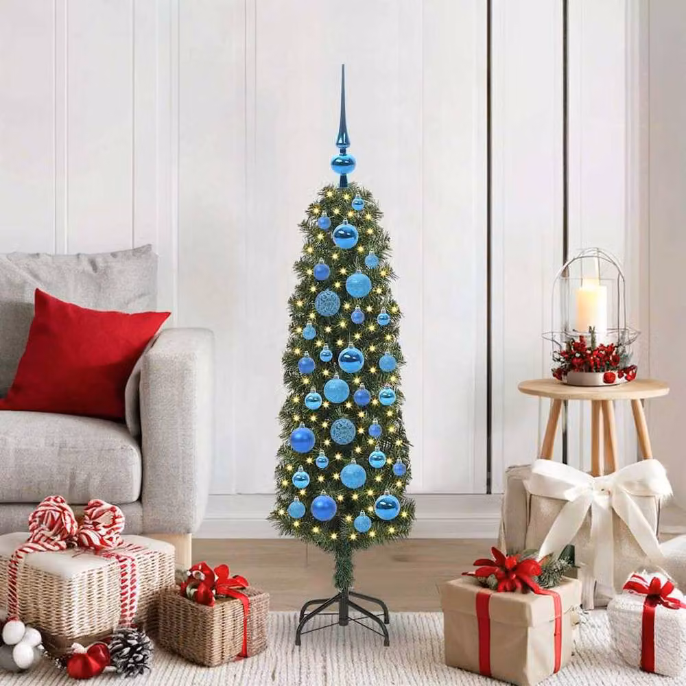 Berkfield Home Artificial Christmas Tree with 150 LEDs and Stand, Green, H 120 cm x W 38 cm x D 38 cm – 2