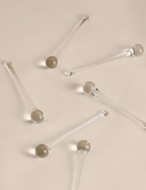 M&S 6 Pack Clear Glass Droplet Hanging Christmas Decorations