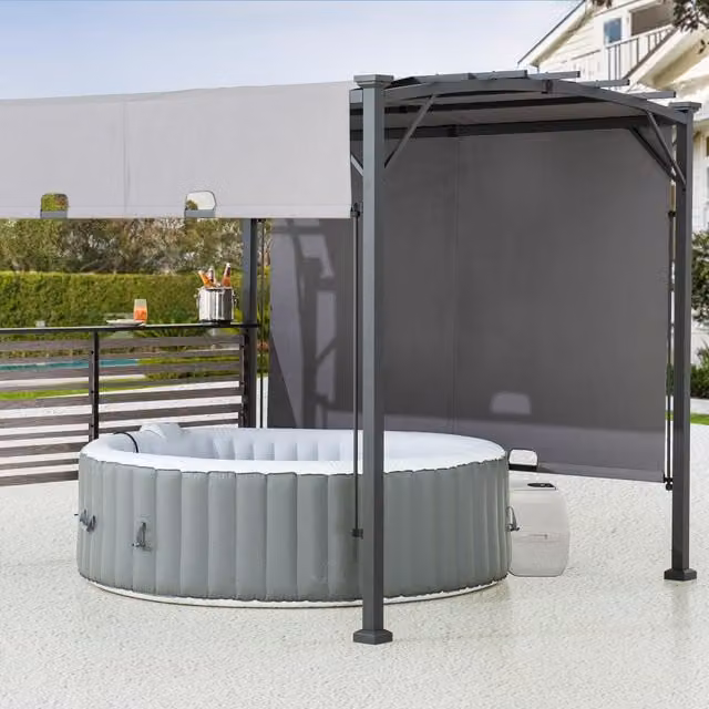 Sunjoy TITOV Fabric Jacuzzi Pergola in Grey