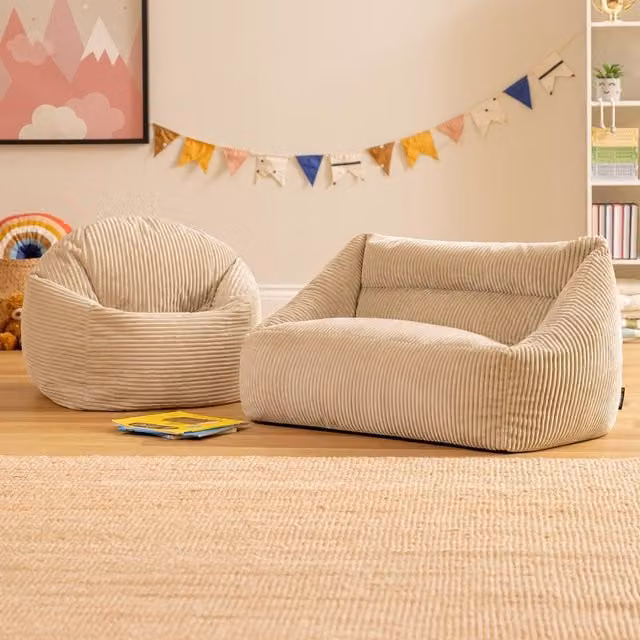 icon Kids Cecilia Sofa in Jumbo Cord, Stone