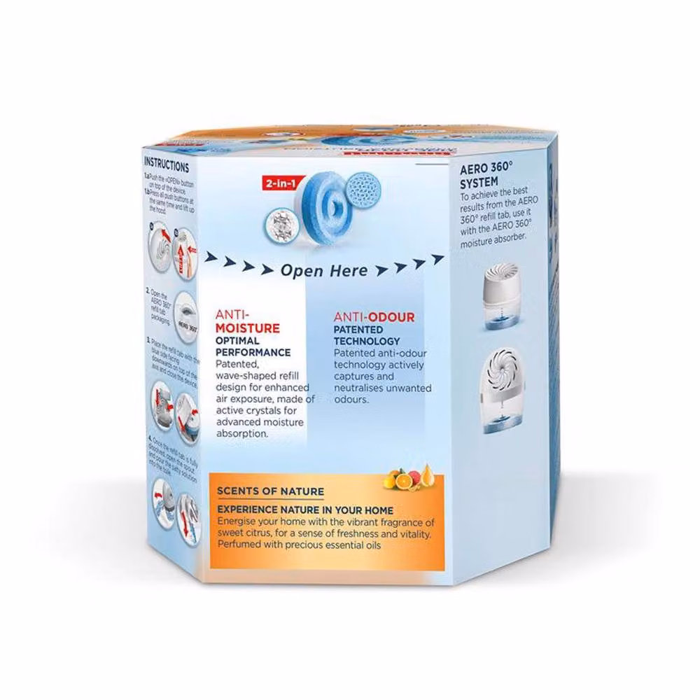 UniBond Aero 360 Moisture Absorber Citrus Refills in Blue – 2