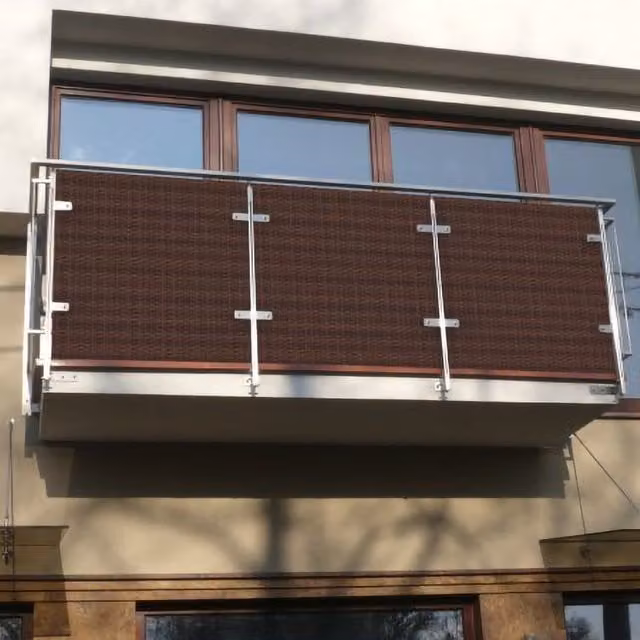 Primrose Artificial Rattan Weave Balcony Screening in Brown