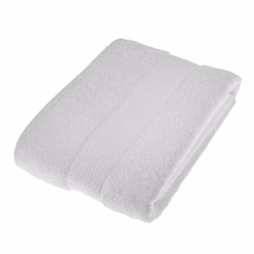 Homescapes White Turkish Cotton Bath Sheet, 500 GSM, Fluffy and Quick-Drying