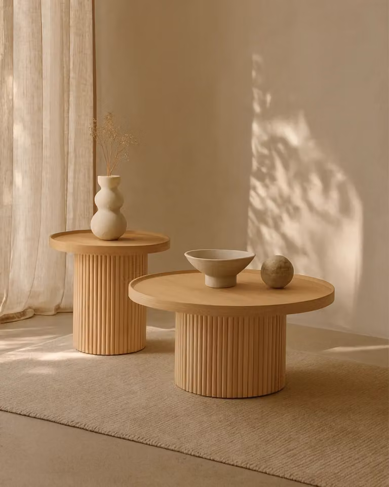 Tommy Franks Lincoln Square Side Table in Ash Oak and Beige