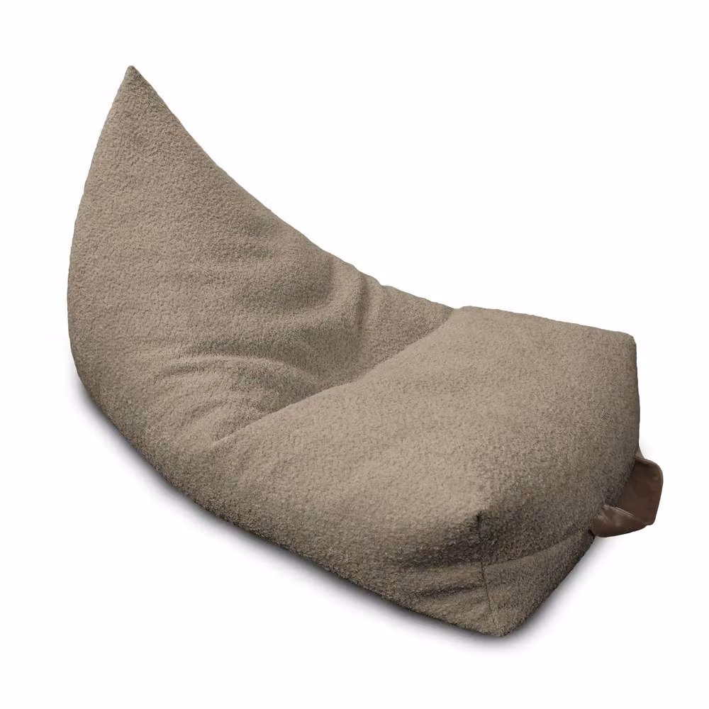rucomfy Snug Humbug Large Indoor Bean Bag Lounger for Adults in Beige Striped Bouclé Fabric – 2