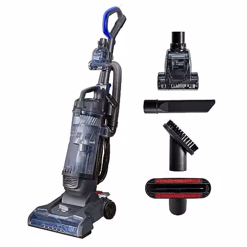 Russell Hobbs RHUV7001 Hypermax Upright Vacuum Cleaner in Grey and Blue with Multi-Cyclonic Filtration, LED Headlight and Pet Hair Functionality