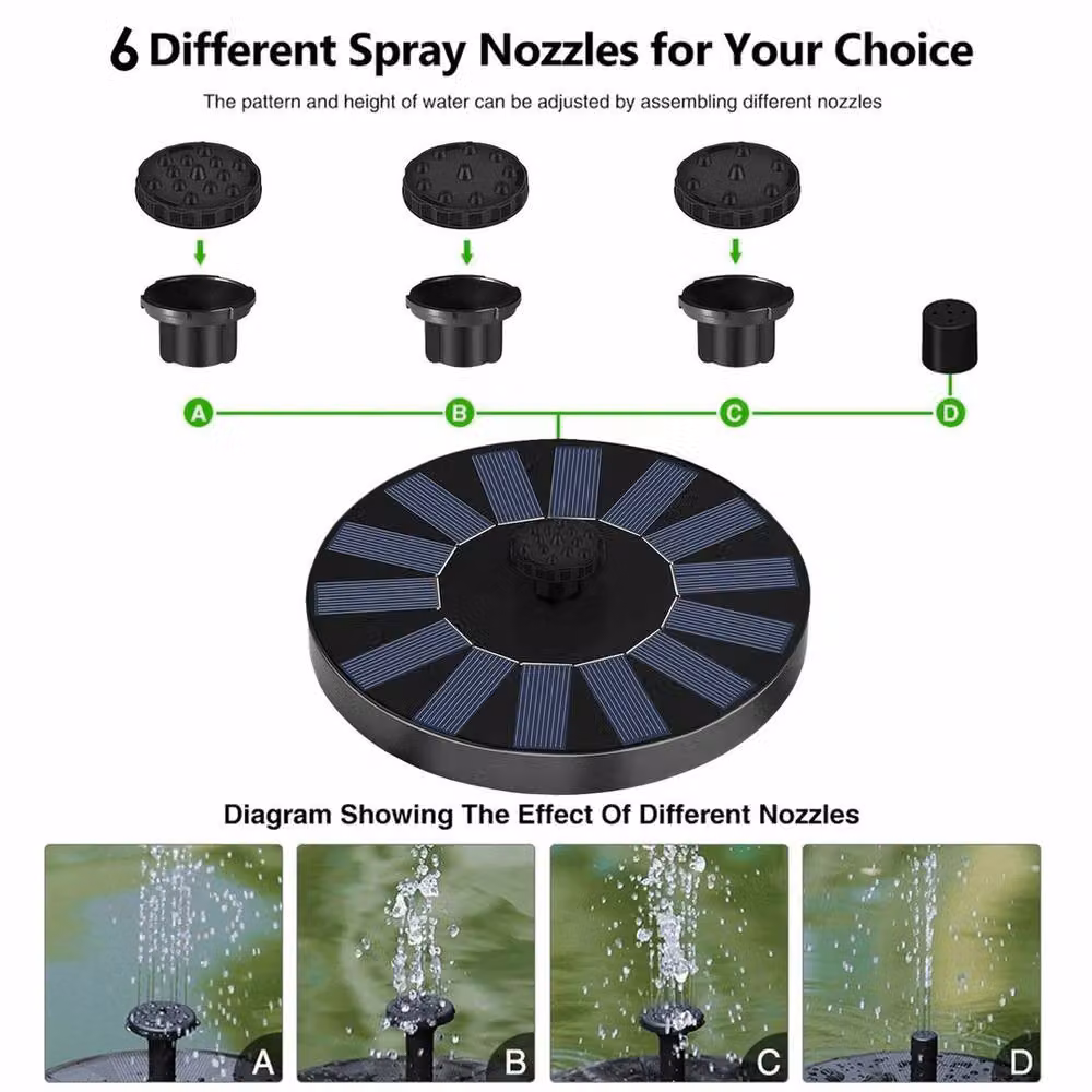 FLAVORA Black Solar Floating Fountain Water Pump – 4