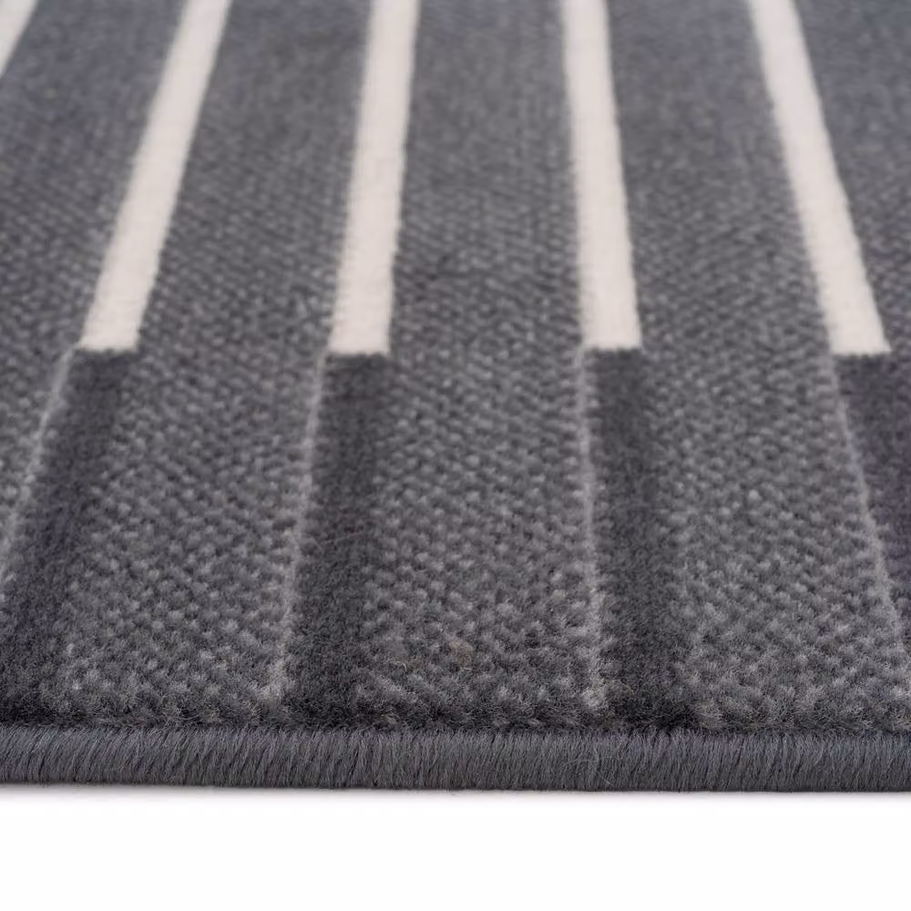 Kukoon Grey Striped Modern Hallway Runner Rug, W: 70 cm, L: 6400 cm – 5