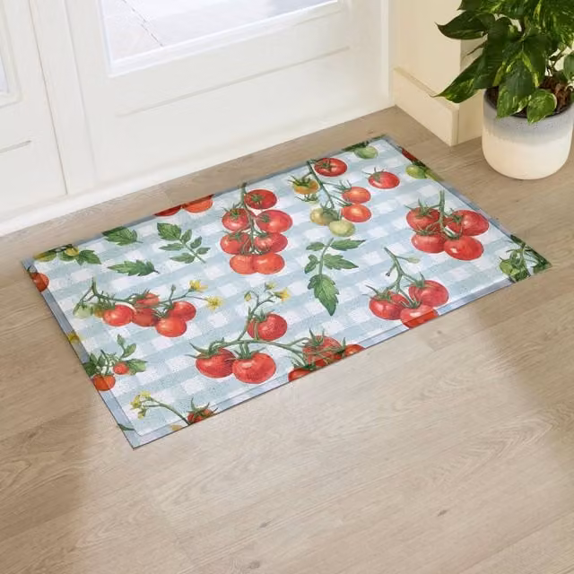 Artsy Mats Tomatoes Pattern Indoor/Outdoor Doormat, Red and Multicolour, W: 90 cm, D: 60 cm