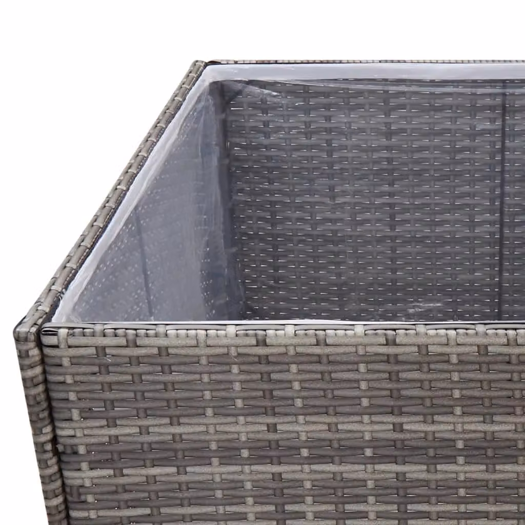 Berkfield Home Grey Poly Rattan Garden Planter Tub W/D/H: 80 x 80 x 80 cm – 2