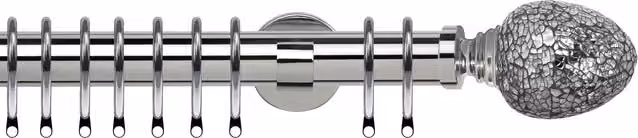 Terrys Alexia Mirror 35mm IDC Metal Curtain Pole in Silver or Black