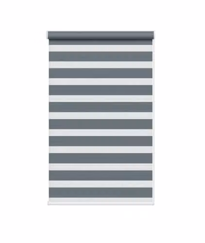 New Edge Blinds Grey Zebra Day and Night Roller Blind, W: 175 cm, H: 165 cm – 1