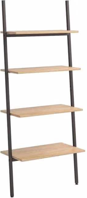 Berkfield Home 4-Tier Industrial Ladder Leaning Shelf in Brown and Black, W/D/H: 64 x 34 x 150.5 cm – 1