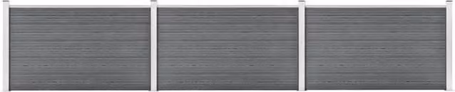 Berkfield Home Grey WPC and Aluminium Garden Fence Panel W: 526 cm, H: 106 cm