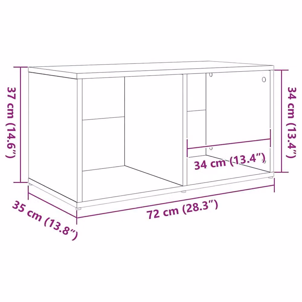 Berkfield Home TV Cabinet with Storage in Black Oak Engineered Wood – 5