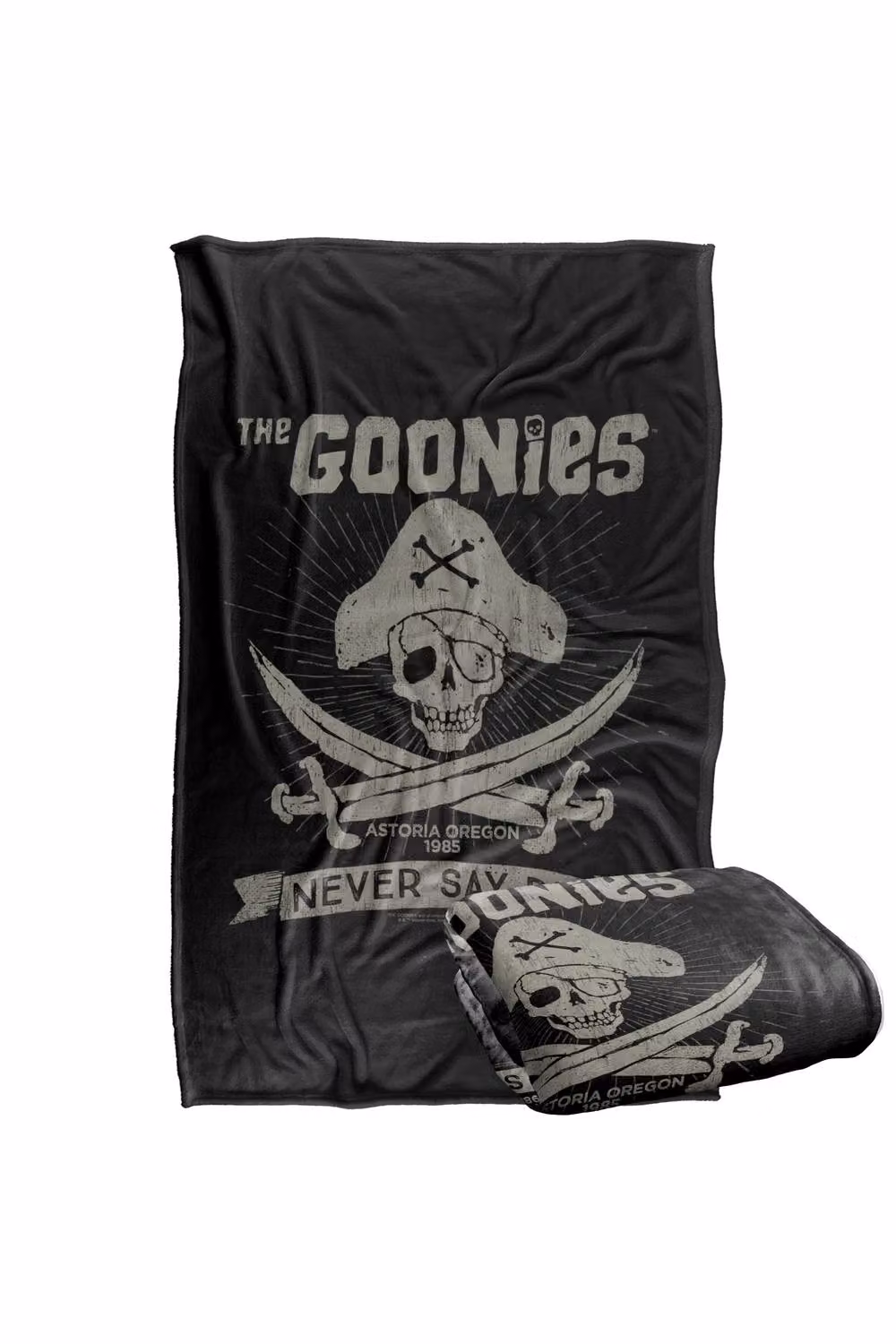 Warner Bros. The Goonies Never Say Die Extra Large Super Soft Silky Touch Polyester Throw Blanket in Multicolour and Black – 2