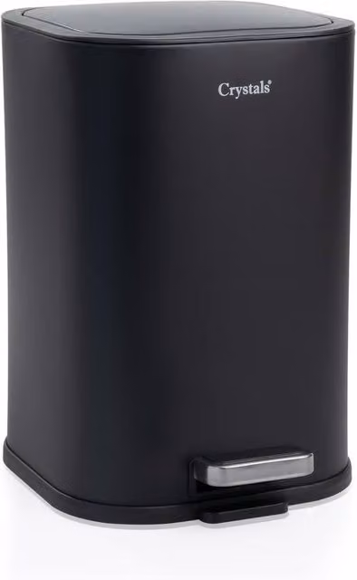 Crystals Black 3L Soft-Close Stainless Steel Pedal Bin with Removable Inner Bucket