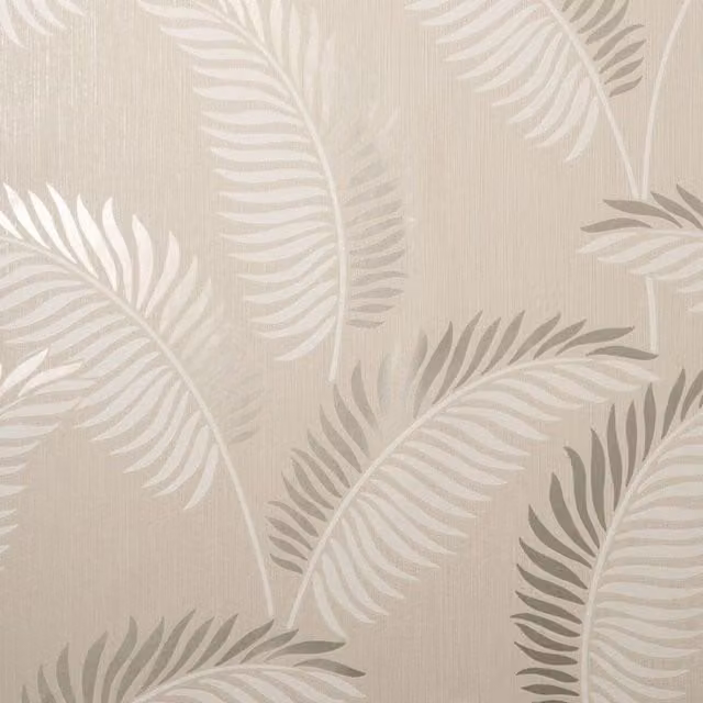 Fine Décor Cascade Leaf Botanical Floral Wallpaper in Beige