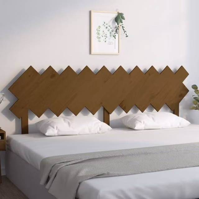 Berkfield Home Rustic Solid Pine Wood Bed Headboard, Honey Brown, W: 196 cm, D: 3 cm, H: 80.5 cm