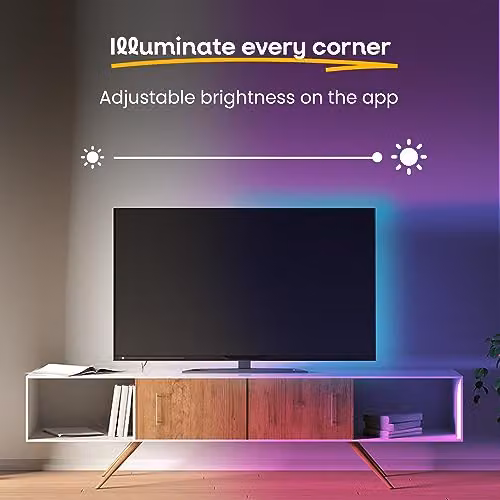 ValueLights 2 x 5 Metre RGB LED Strip Lights with App and Remote Control, Multicolour, Transparent – 3